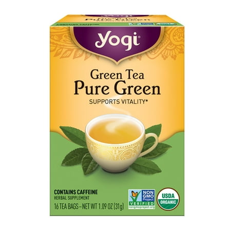 (3 Pack) Yogi Tea, Green Tea Pure Green Tea, Tea Bags, 16 Ct, 1.09