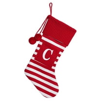 BinKFF Christmas Tree Decoration - 16.5 Inches Christmas Stockings with Initials, Large Embroidered Letter Knit Christmas Stocking for Family Holiday Decorations and Xmas Gift