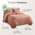 thumbnail image 4 of IR Imperial Rooms 3Pc-Embossed Bedspread Microfiber Floral Vintage Quilt Set Lightweight King Peach, 4 of 9