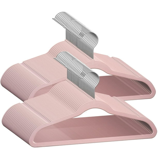 Techzoo 50 Perchas De Terciopelo Premium Para Niños – Perchas Antideslizantes Para Niños De 14.0 In – Perchas Ultra Delgadas Para Ahorrar Espacio – Gancho Giratorio 360 Fuertes Y Duraderos Para Niños