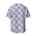 thumbnail image 2 of Wukai Plaid Flowers Men's Casual Short-Sleeve Button Down Shirt - Lightweight Summer Dress Shirt for Daily Wear-XX-Large, 2 of 7