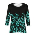 thumbnail image 7 of QQAMB 3/4 Sleeve Tunic Tops for Women Dressy Casual Crewneck Floral Printed Loose Blouse Flowy Shirts Black 2XL, 7 of 7