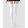 thumbnail image 1 of Calcetines largos antideslizantes por encima de la rodilla para mujer, medias blancas finas hasta la mitad de la pantorrilla, de seda negra y blanca, calcetines largos hasta el muslo para, 1 of 4