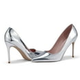 thumbnail image 5 of Zhabtuc Women's Classic Slip On High Heels Sexy Pointed Toe Pumps Stiletto Pumps Party Dress Shoes Silver Size 9, 5 of 6