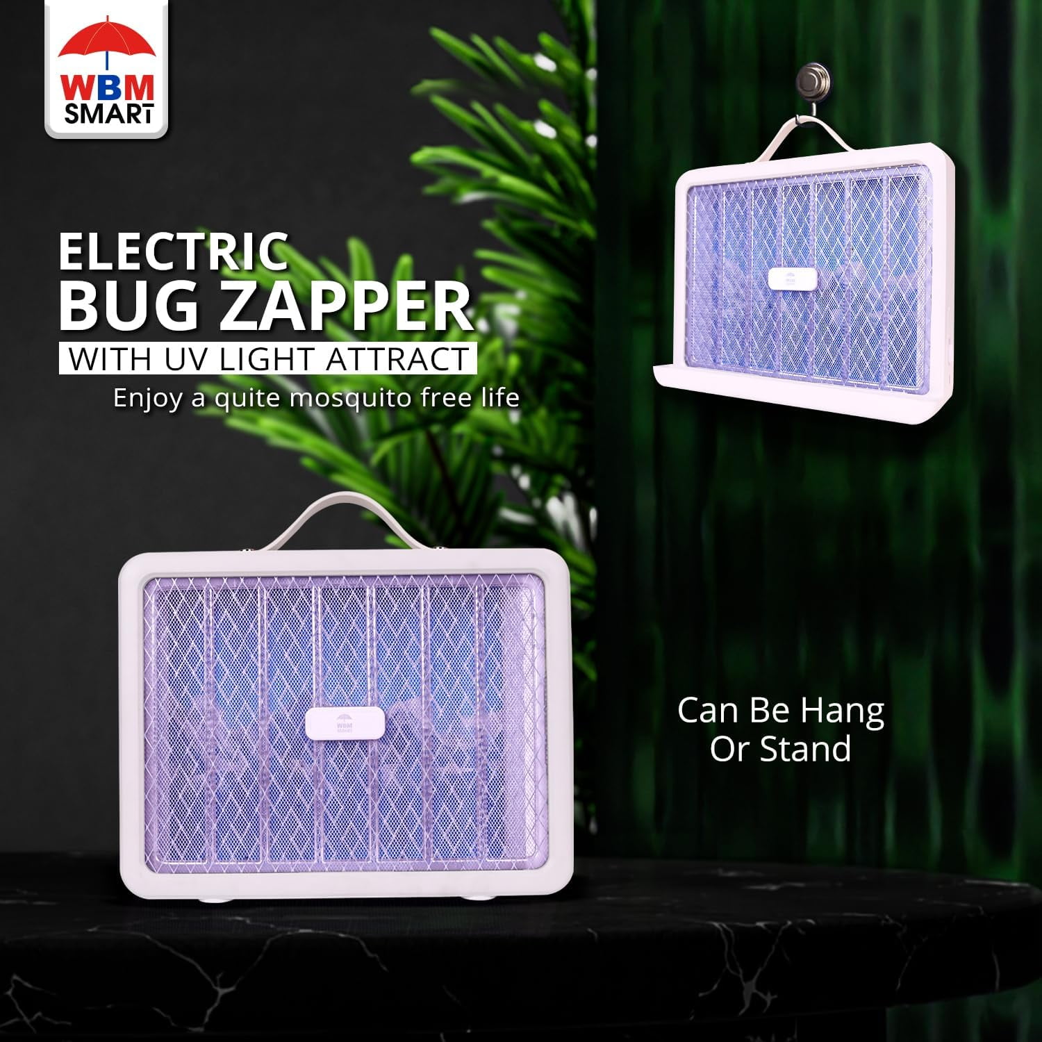 Electric Bug Zapper, High-Voltage LED UV Light Trap for Mosquitoes, Portable & Wall-Mountable, Safety Mesh Protection, Indoor/Outdoor Use