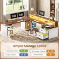 thumbnail image 5 of 76.8" x 72.8" Farmhouse L Shaped Electric Standing Desk with 3 Drawers and Storage Cabinet, 5 of 8