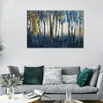 thumbnail image 4 of AEFER Blue and Gold Pictures Wall Decor Birch Tree Wall Art Canvas Prints Horizontal Artwork Paintings Home Office Decorations For Living Room Bedroom Frame: 20x24inch(50x60cm), 4 of 6