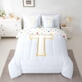 thumbnail image 3 of Feelyou Kawaii Letter T Twin Bedding Sets 7-Piece, Fashion Sequin Print Bedding Comforter Set, Teens Kids Boys Girls Reversible Sheet Sets, Microfiber Bedroom Decor, 3 of 9