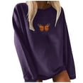 thumbnail image 2 of Chandail à Manches Longues Imprimé Papillon Couleur Unie Mode pour Femmes, 2 of 3