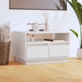 thumbnail image 1 of vidaXL Meuble TV Blanc 60x35x37 cm Pin Massif, 1 of 5