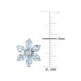 thumbnail image 3 of 2.15 Carat (Ctw) Aquamarine Flower Button Earrings in 14K White Gold, 3 of 4