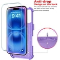 thumbnail image 7 of Diverbox Phone Case for iphone 16 Plus with Screen Protector, Heavy Duty Protection Shockproof DropProof Cover Compatible with MagSafe - Purple, 7 of 7