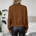 thumbnail image 5 of Stamzod Bomber Jacket Women Fall Fashion 2026 Dressy Casual Faux Suede Jackets Loose Fit Long Sleeve Cropped Coats for Women, 5 of 9