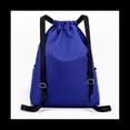 thumbnail image 1 of Drawstring Pocket Backpack Waterproof Backpack Drawstring Travel Bag Fitness Sports Bag for Women Men Blue,1 x Drawstring Bags,Blue, 1 of 9