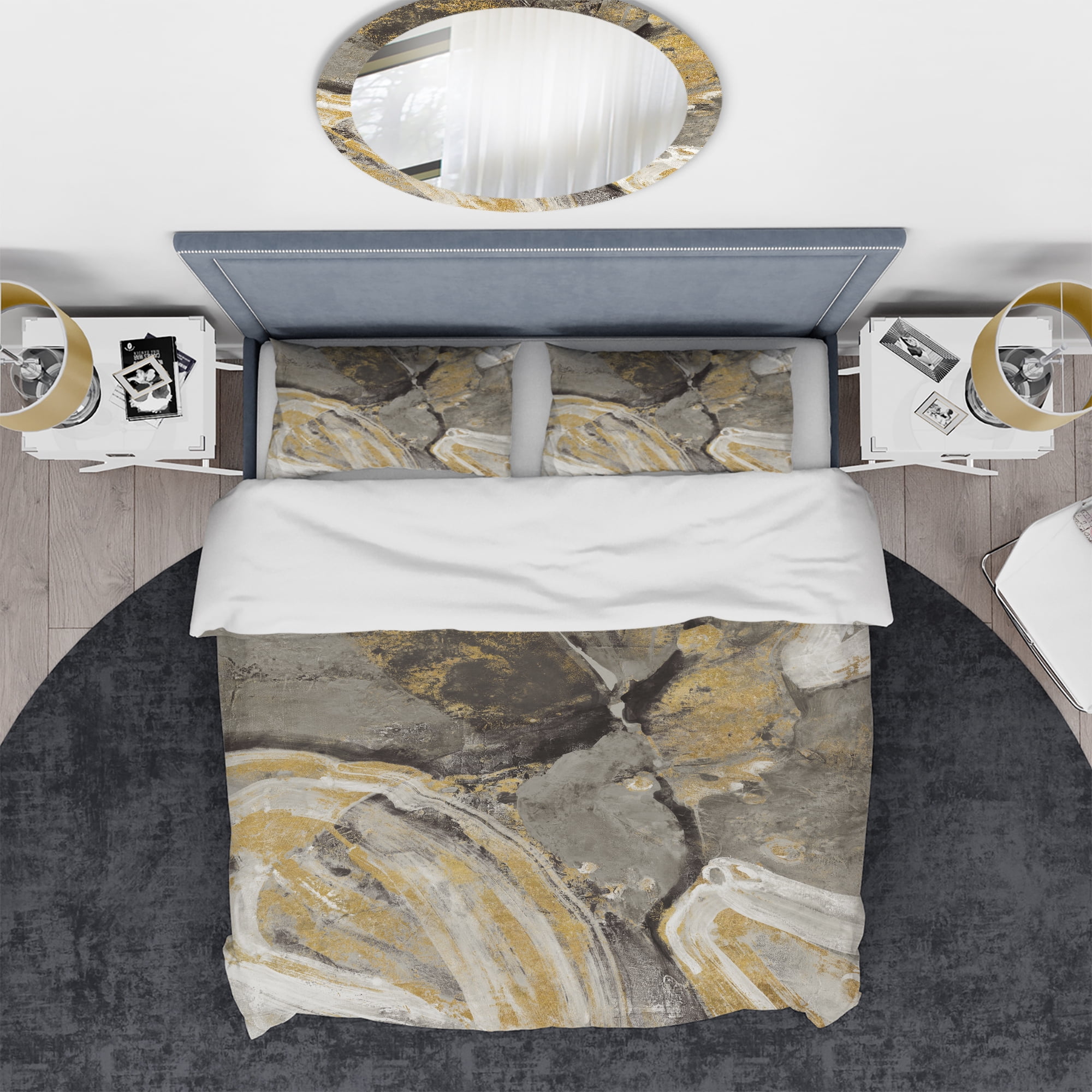 Designart 'Glam Phoenix Neutral' Glam Duvet Cover Set