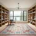thumbnail image 2 of ODIKA 9'x12' Washable Area Rug Classroom Schoolgirl Ribbon Motifs Details Pencil School Abstract for Master Suite, California King, Under Bed, Non-Shedding, Easy Care, 2 of 7