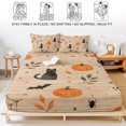 thumbnail image 5 of King Size Fitted Sheet Set - Halloween 3 Piece Bedding Sets 16" Deep Pocket Fitted Sheet with 2 Pillowcases, Funny Ghost Black CAt Pumpkins Spi-der Wood Brushed Microfiber Hotel Luxury Bed Sheets, 5 of 9