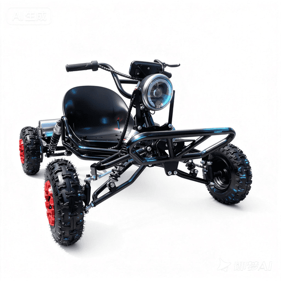 Zyliathor 48V 2000W Electric Off-Road Go Kart, 3-Speed Reverse, 31 mph, Hydraulic Disc Brake, 12-Mile Range,