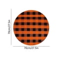 thumbnail image 3 of Lypsnake Buffalo Plaid Round Doormat, 27.5 Inch Black Orange Checkered Circular Floor Mat for Christmas Tree Base & Entryway Entrance Patio Porch Home Decor, 3 of 6