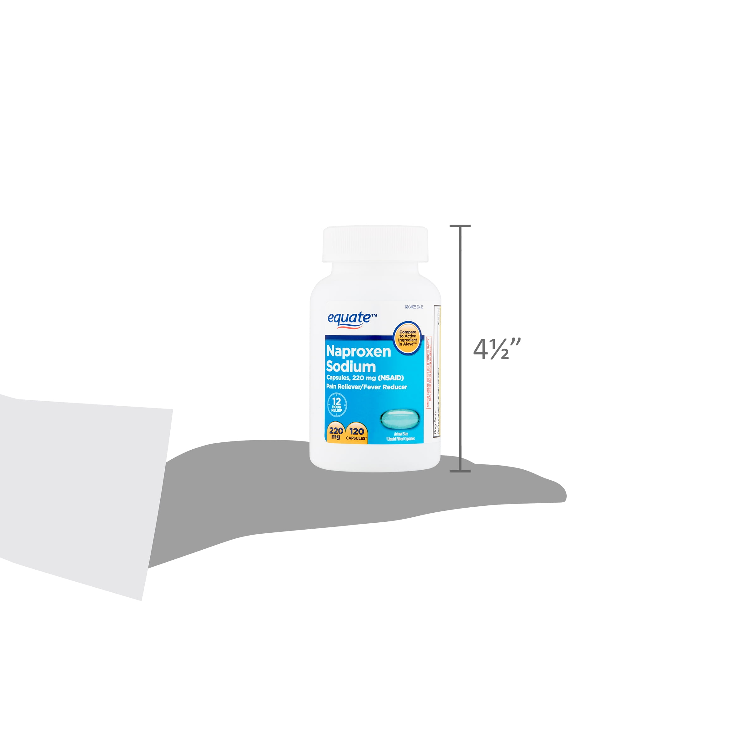 Equate Naproxen Sodium Capsules, 220 mg, 120 Count