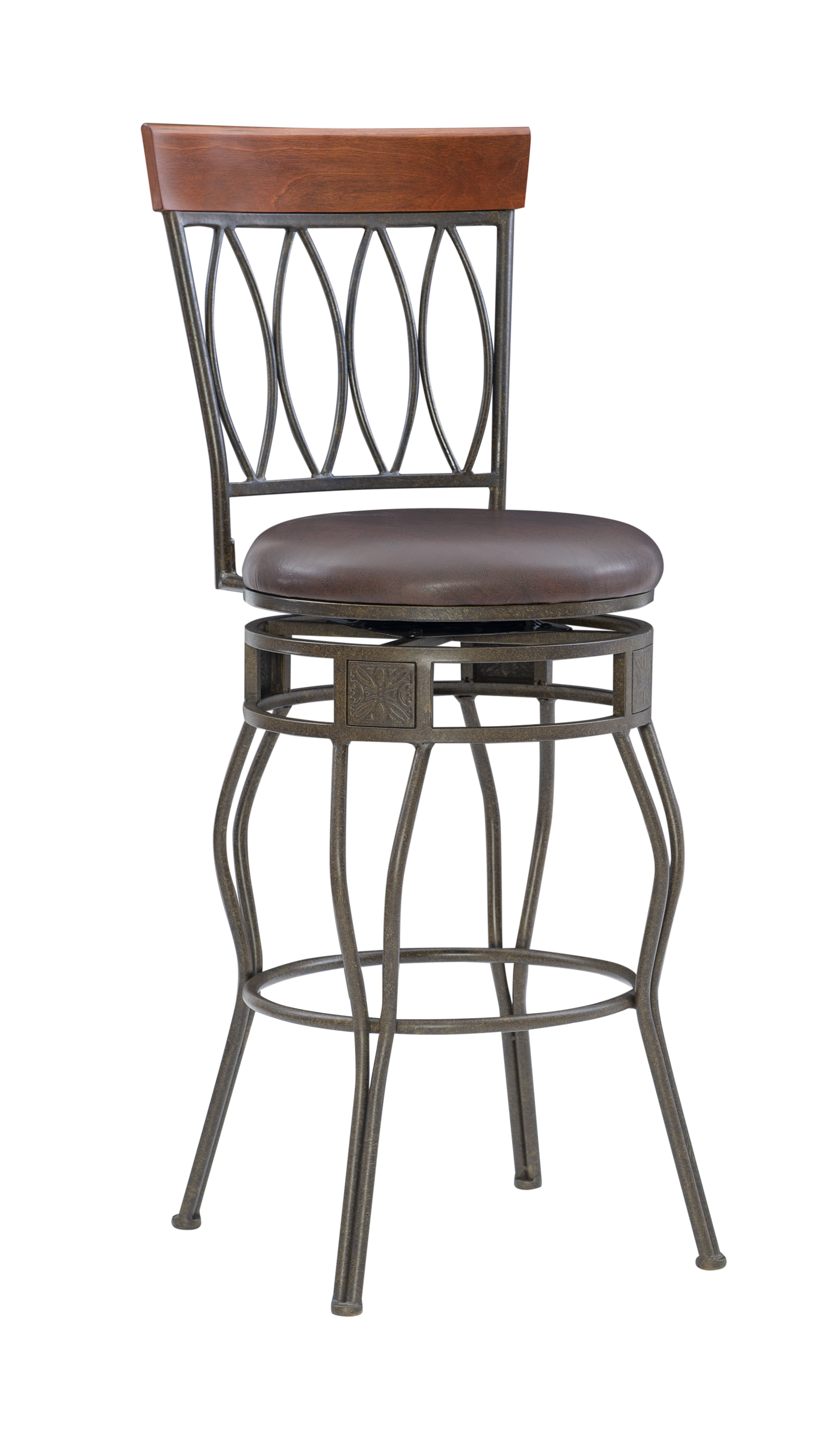 Linon Oval Back Bar Stool Brown 30, Counter Stool Seat Height Inches