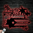 thumbnail image 3 of Craftnamesign Custom Name Puerto Rico Metal Wall Art LED Light, Puerto Rico Flag Sign Wall Decor, 3 of 5