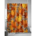 thumbnail image 5 of Fsddascl Orange Fall Shower Curtain Set - 72" x 78" Washable Bathtub Curtain with 12 Hooks, Pumpkins Thanksgiving Maple Leaf Waterproof Fabric Stall Shower Curtains for Bathroom/Bathtub Décor, 5 of 6