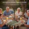thumbnail image 3 of Round Outdoor Tablecloth with Umbrella Hole and Zipper, Western Texas Star Retro Tablecloth with Elastic Waterproof, Vintage Farmhouse Green Brown Wooden Patio Table Covers for 36" - 44" Pool Tables, 3 of 9