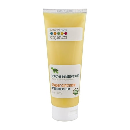 Childrens Diaper Ointment - Natures Baby Organics Diaper Ointment, Fragrance Free, 3 oz. Soothing Skin Relief for Babies, Kids, Adults! Gentle, and Soft for Chafing & Rash, Organic, No Glutens, or Parabens