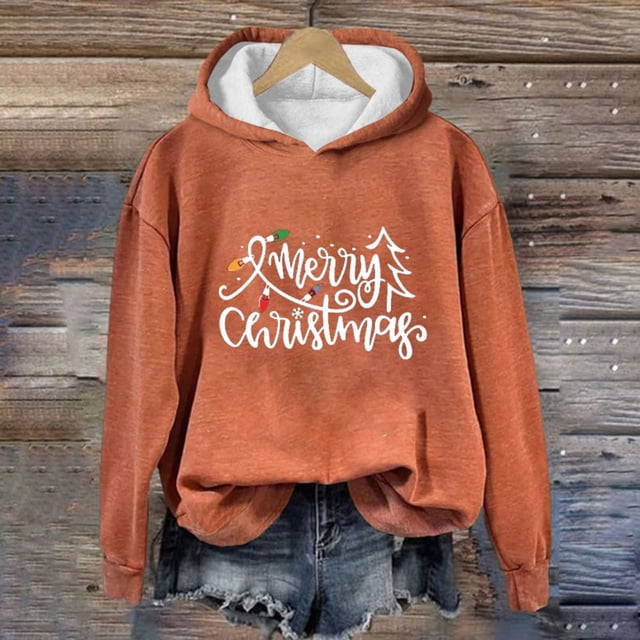Flash Deals! Aqestyerly Grande Taille Christmas Tops Femmes Noël Imprimé Col Rond à Manches Longues Haut en Vrac