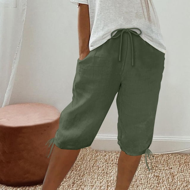 Gspmoly Shorts Short pour Femmes, Unis pour Femmes Shorts Décontractés pour Femmes Capris Shorts de Golf pour Femmes Aubaines Vert TTTG