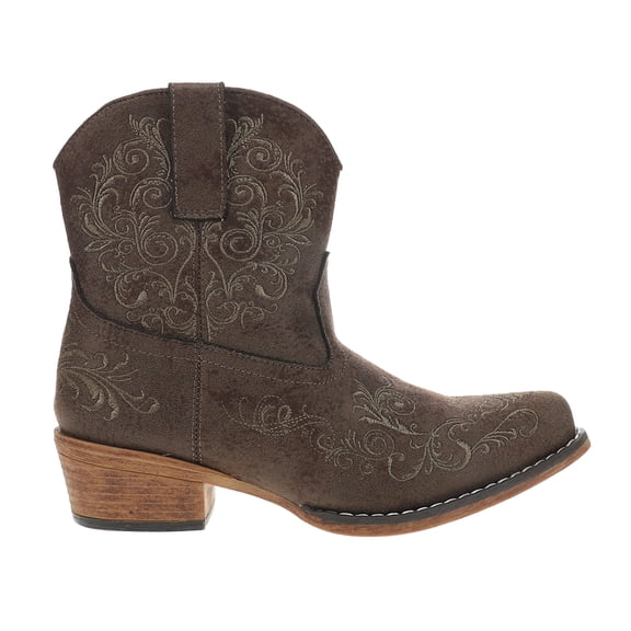 Roper Womens Sashay Snip Toe Zippered Cowboy  Ankle Boots