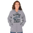 thumbnail image 3 of Illinois Give A Shuck Funny IL Corn Unisex Fleece Graphic Zip Up Hoodie Brisco Brands 2X, 3 of 5