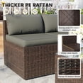 thumbnail image 4 of UDPATIO 5-Piece Patio Furniture Set,Outdoor Patio Furniture Set All-Weather Rattan Wicker Patio Conversation Set with Ottoman, Cushions & Glass Table for Garden & Backyard, Gray, 4 of 9