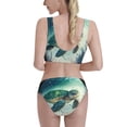 thumbnail image 3 of Daiia Watercolor Turtle5 printed 2 piece Swimsuit Bikinis for Women High Waisted Racerback Bathing Suits Summer Tummy Control Scoop Neck Swimwear-Medium, 3 of 8