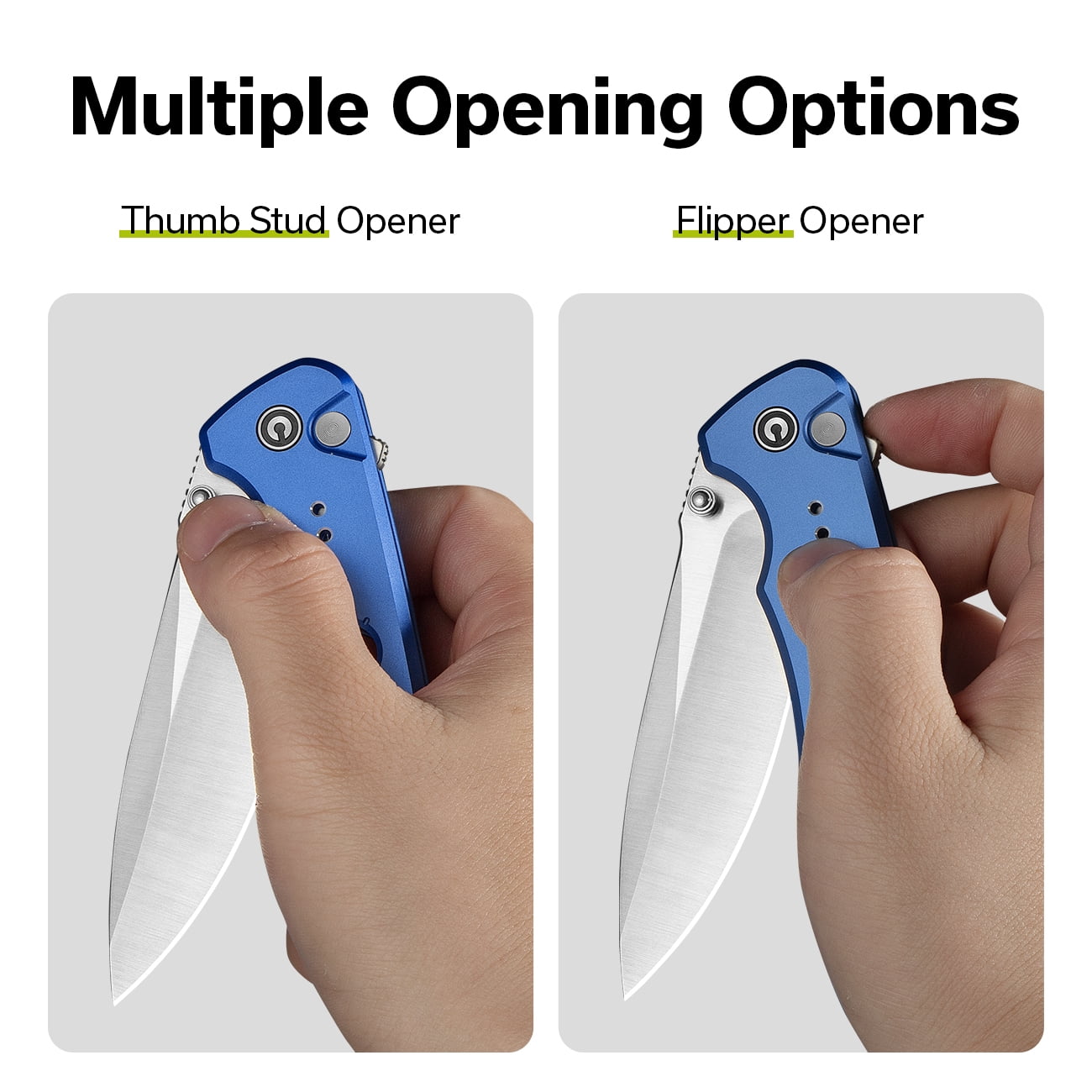 CIVIVI Hyperpulse Pocket Folding Knife, 3.5" 14C28N Blade Lightweight Blue Aluminum Handle C23087A-2