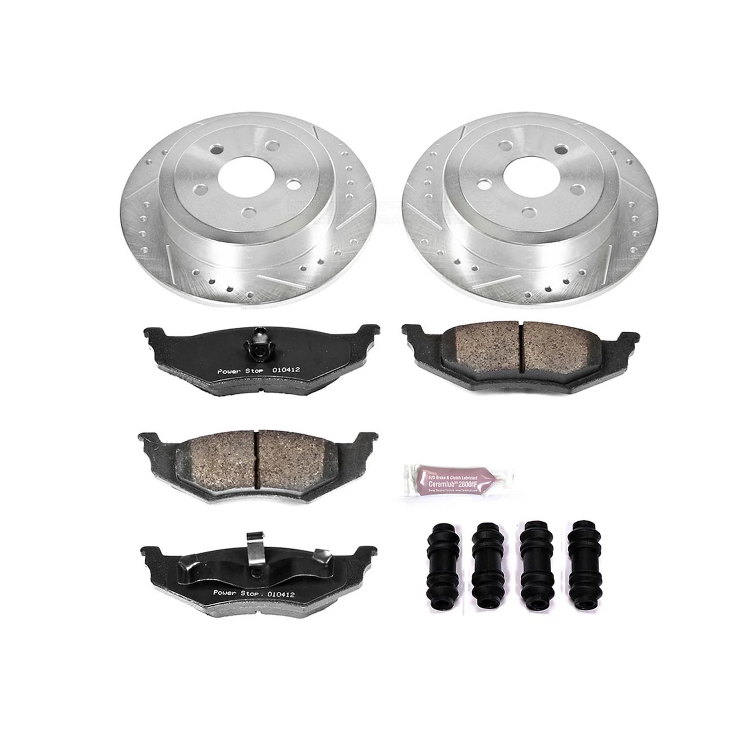 PowerStop Rear Z23 Evolution Sport Carbon-Fiber Ceramic Brake Pad and Drilled & Slotted Rotor Kit Fits: CHRYSLER Select Models K6266