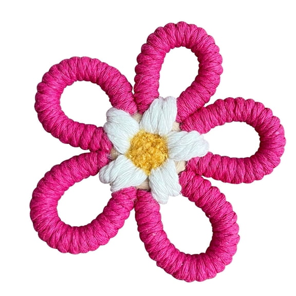 Handwoven Macrames Colorful Flower Wall Tapestrys for Home Interior Decors Nursery Room Wall Hanging Ornament