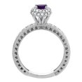thumbnail image 3 of 14K White Gold Diamond Natural Amethyst Round 4mm Engagement Ring 2-piece Set, size 5.5, 3 of 4