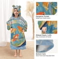 thumbnail image 3 of FORMRS Wearable Blanket Hoodie with Sleeves for Kids Cozy Flannel Sweatshirt, Art Goldfish, 3 of 7