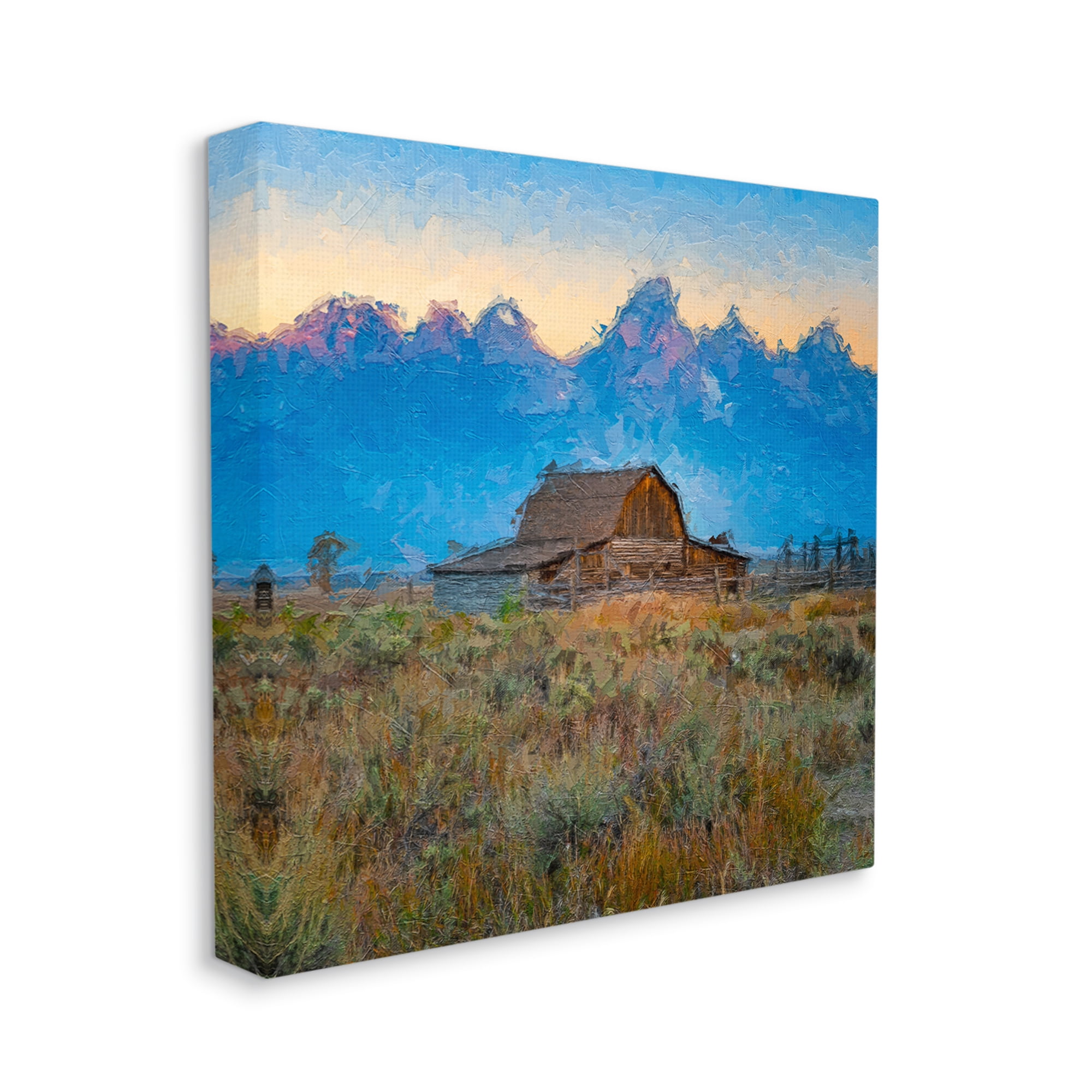 Stupell Industries Countryside Farm Pasture Barn Bold Blue Sunset Canvas Wall Art, 36 x 36, Design by Daniel Sproul