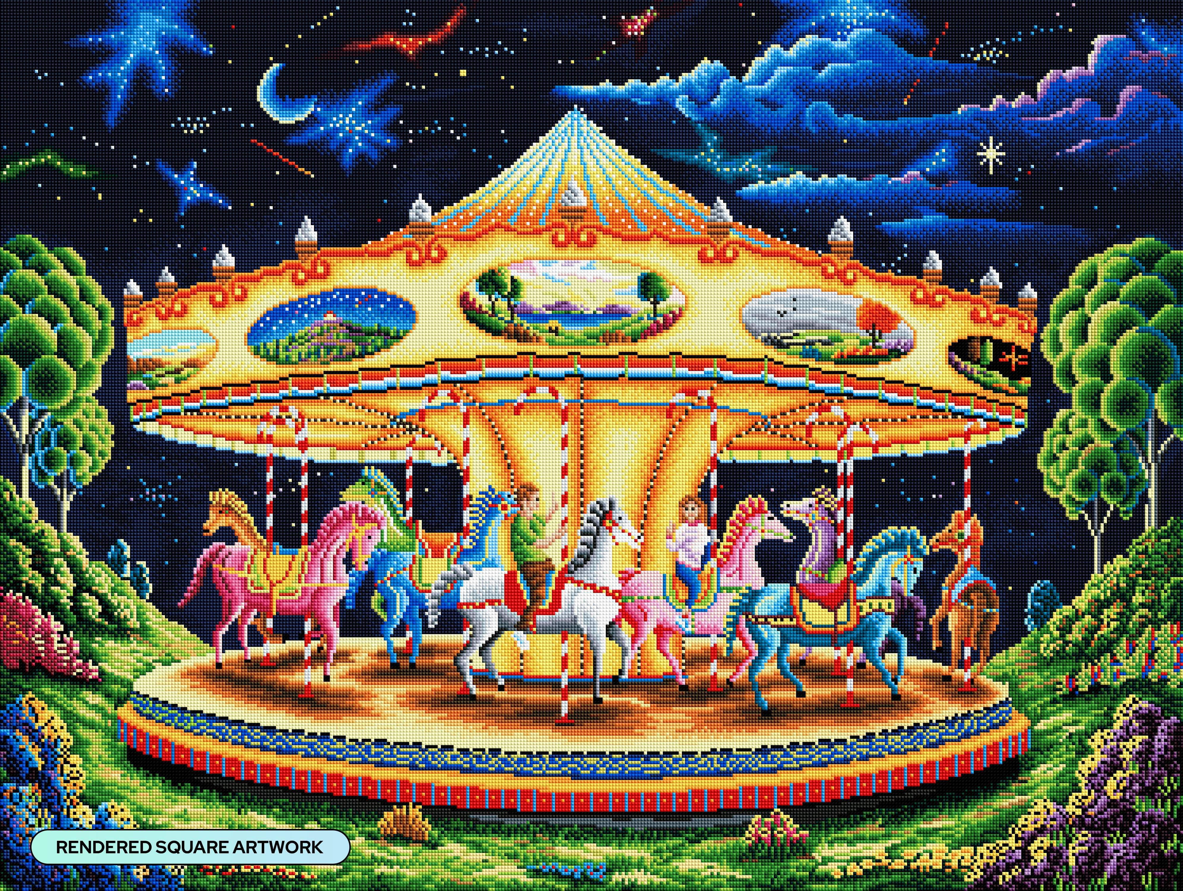 DIAMOND ART CLUB Carousel Dreams Diamond Painting Kit