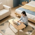 thumbnail image 2 of Foldable Coffee Table for Small Spaces, Low Study Table for Sitting On The Floor, Wood Folding Coffee Tables for Living Room, Bedroom, Home Office, Apartment, Dorm (Wood), 2 of 7