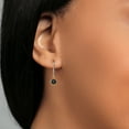 thumbnail image 4 of Gem Stone King 925 Silver and 10K Yellow Gold Black Zirconia Dangle Earrings for Women | 3.00 Cttw | Gemstone Birthstone | Round 6MM, 4 of 4