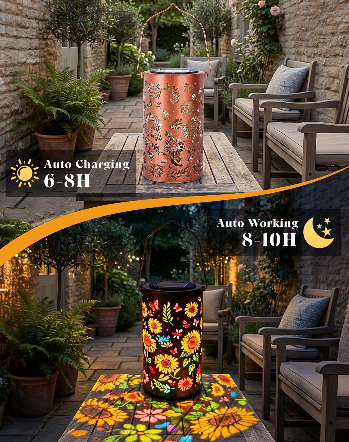 Colorful Sunflower Glow Solar Garden Lantern, 2026 Waterproof Outdoor Solar Powered Hanging Light for Garden, Patio, Pathway Lantern, Let Your Garden Bloom with Light After Sunset
