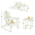 thumbnail image 2 of Gymax Lot de 2 Chaises Adirondack Pliantes pour Patio avec Table d'Appoint, Porte-Gobelet, au Bord de la Piscine, Blanc, 2 of 10