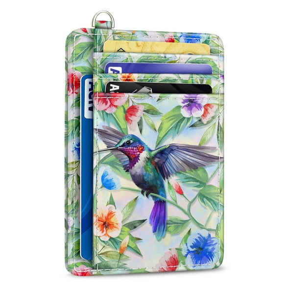 Tarjetero delgado Yonlevres Hummingbird RFID Leather