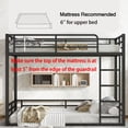 thumbnail image 3 of Full XL over Full XL Floor Metal Bunk Bed with Stairs, Safety Rails and Noise-Reduced Design, 3 of 6