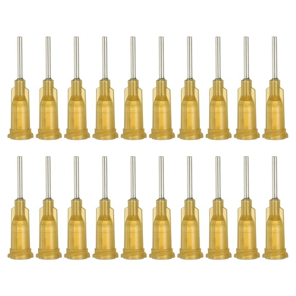 17Ga Dispensing Needles, 102PCS 1/2 Inch Industrial Blunt Tip Dispensing Needle Syringes with Luer Lock Needle for Refilling Liquid Inks Adhesive Glue Oil,Yellow