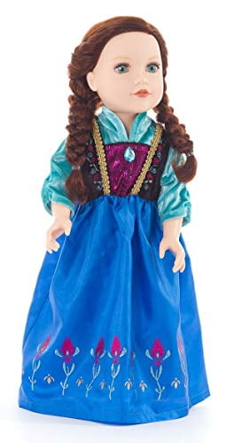 Little Adventures Scandinavian Princess Doll Dress – Machine Washable, No Glitter, Fits 16-20" Dolls